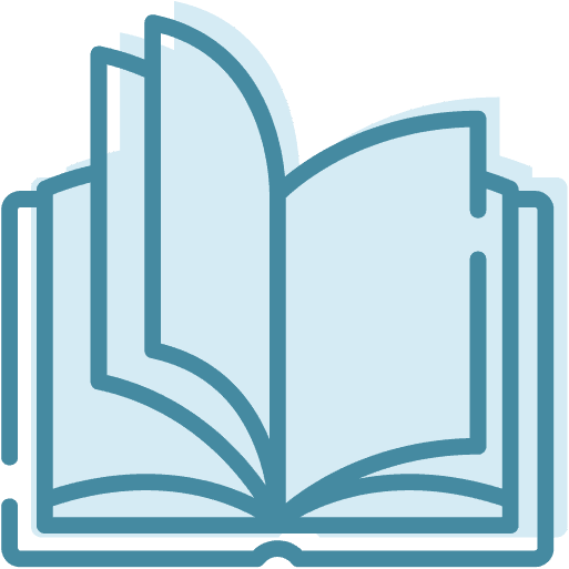 An icon representing an open book